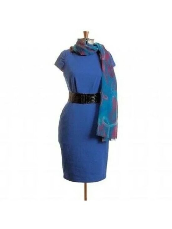 Max & Cleo Dresses & Skirts - 🆕MAX & CLEO Ponte Knit Belted Sheath Dress 10 Blue